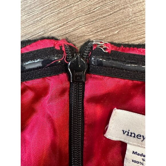 Vineyard Vines Velvet Strapless Lattice Embroidered Carolyn Dress 16 - Picture 6 of 11